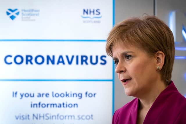 First Minister Nicola Sturgeon speaks during a visit to the NHS 24 contact centre (Photo: Jane Barlow-Pool/Getty Images)