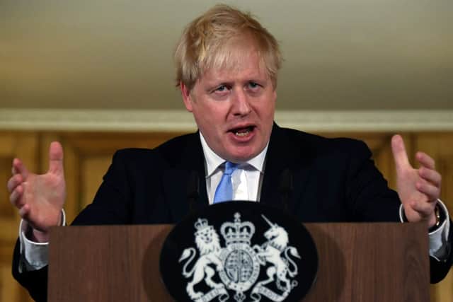 Boris Johnson held a press conference during a Cobra meeting on Monday (Getty Images)