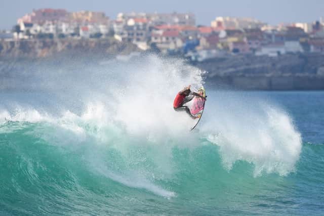 A surfer at Supertubos beach near Peniche, central Portugal in 2018 (Photo: FRANCISCO LEONG/AFP via Getty Images)
