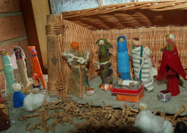 This traditional scene by Abigail Clayton is made from clothes pegs PHOTO: Tim Williams