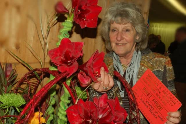 Andrina Terzza and her flower display which was judged best in show EMN-170512-165748001