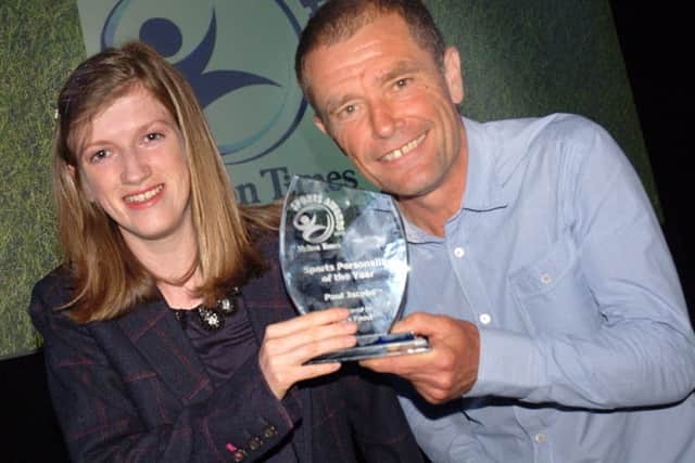 Special guest Sophie Hahn with Sports Personality of the Year Paul Jacobs EMN-170712-160841002