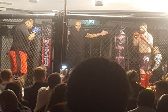 Ben Galbraith (right) makes his mixed martial arts debut EMN-171212-174152002