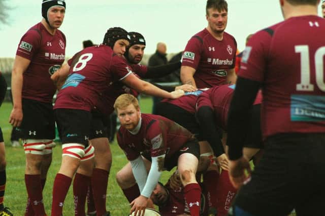 Duncan Lennox looks to engineer a way through the stubborn Old Northamptonians defensive line EMN-171218-175648002