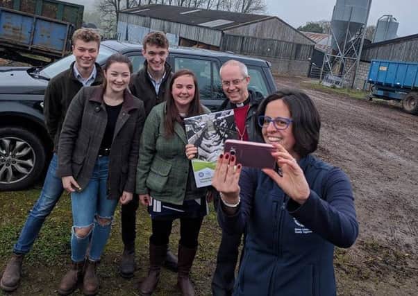 Young farmers selfie with the Archbishop of Canterbury, Justin Welby PHOTO: Supplied