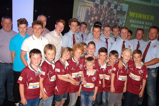 Junior Team of the Year Melton RFC Under 9s with finalists Mowbray Rangers Under 15s and Melton RFC Under 16s, and Martin Foster of Brooksby Melton College EMN-160630-231517002