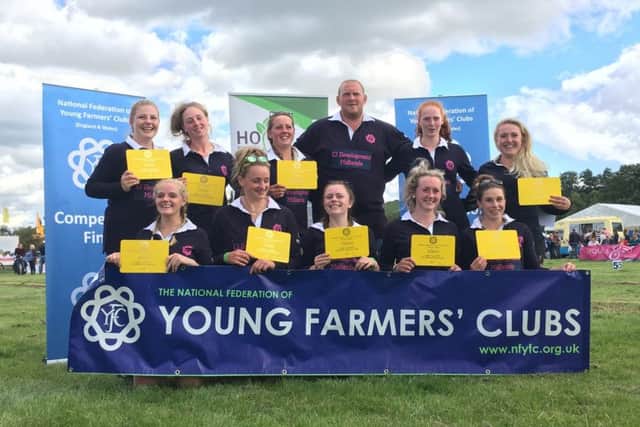 Melton Mowbray YFC ladies' tug of war team pulled their way to a podium spot EMN-171221-121959001