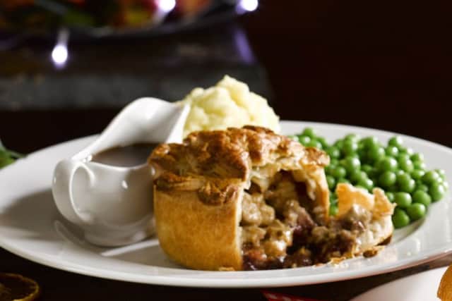 The unusual Christmas dish - Christmas dinner in a pie - served up at Melton pub The Welby EMN-171221-165808001