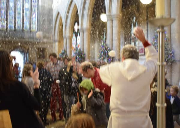 Rev Ashby leads the snowball fight PHOTO: Supplied