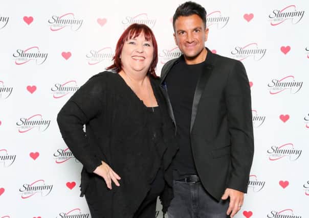Slimming World manager Mandy Knapp meets singer and presenter Peter Andre PHOTO: Supplied