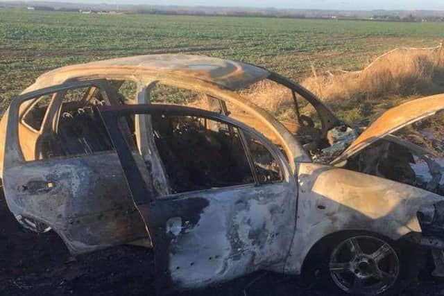 A car which was destroyed after being deliberately set alight on the old airfield on the outskirts of Melton.
Photo by Jack Watson EMN-180801-091631001