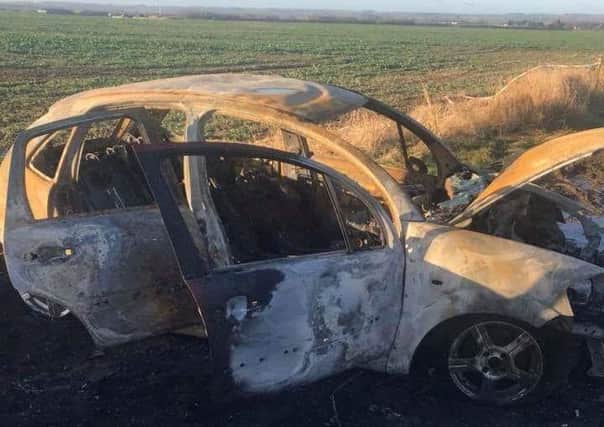 A car which was destroyed after being deliberately set alight on the old airfield on the outskirts of Melton.
Photo by Jack Watson EMN-180801-091631001