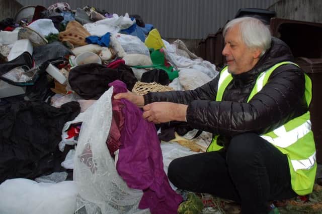 Melton Council's Raman Selvon with some of the contaminant materials discarded by Melton residents inn their recycling bins over the festive season, at the Lake Terrace tip EMN-180801-172014001