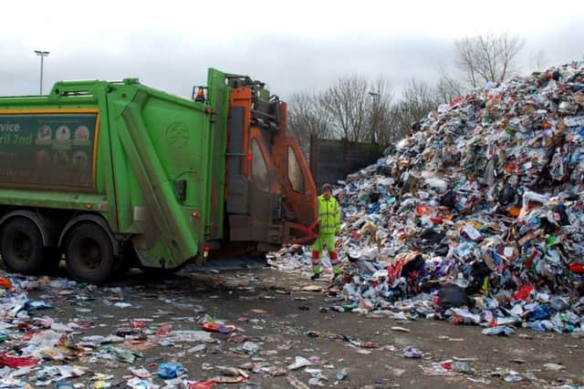 The mound of recyclable materials discarded by Melton residents over the festive season, at the Lake Terrace tip EMN-180801-171920001
