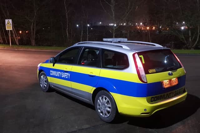 Patrol cars operated by Blueline Security to provide private crime prevention patrols around the Melton borough EMN-181001-113027001