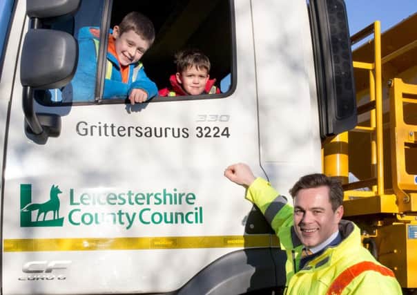 Ben Rutherford and Easton Szymanski with councillor Blake Pain sat in Grittersaurus PHOTO: Supplied