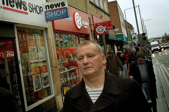Jim Russell outside the Mercury News Shop in Melton, from where he chased shoplifter and robber Neil Gordon to help make a citizen's arrest EMN-180122-110105001