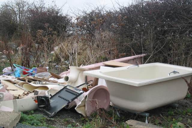 Fly tipping on local farmland.
PHOTO East Midlands NFU EMN-180123-130242001