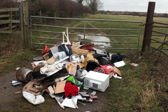 Fly tipping on local farmland.
PHOTO East Midlands NFU EMN-180123-130253001