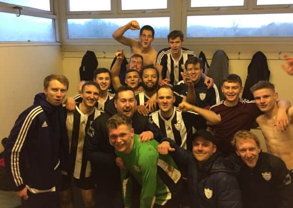 Wymeswold celebrate booking their second successive county cup final EMN-180602-102803002