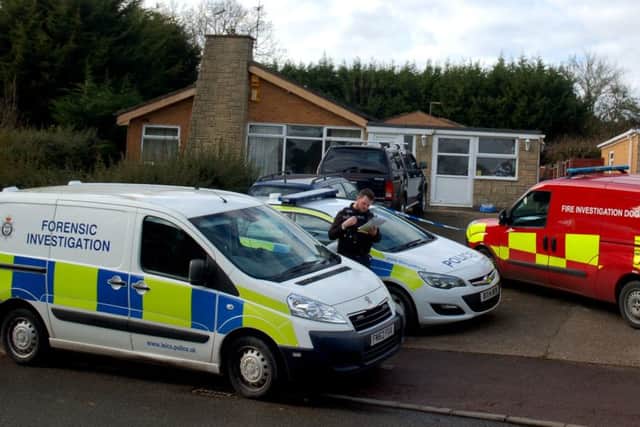 The scene this week outside the bungalow in Station Lane, Asfordby, where a blaze is the subject of an investigation by police and the fire service EMN-180602-101556001