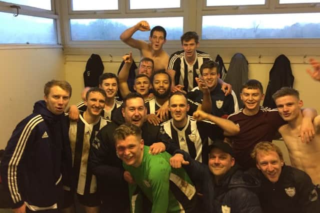 Wymeswold celebrate booking their second successive county cup final EMN-180602-102803002