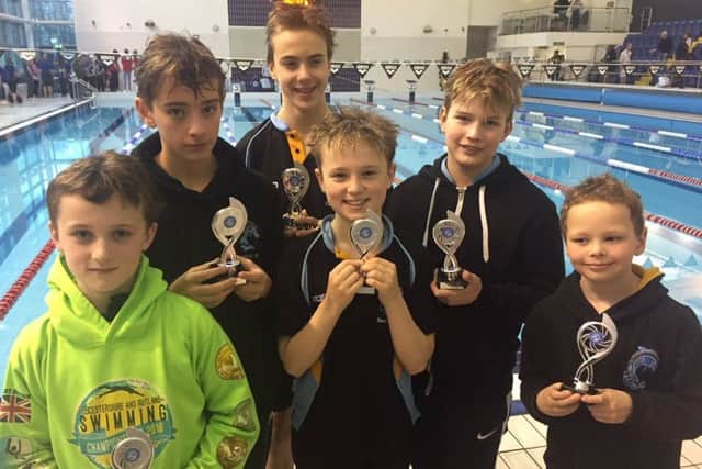 Meltons male LASCAT trophy winners - Ben Nutter (6th), Benedict Pater (7th), George Hayward (7th), Reuben Taylor (7th), Christian Williams (10th), Owen Nutter (10th) EMN-180213-124525002