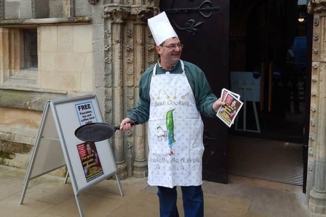 Brian Wray enters into the spirit of things at St Mary's Church PHOTO: Supplied