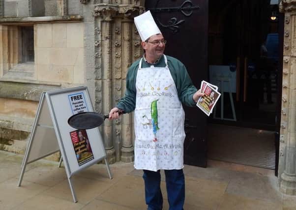 Brian Wray enters into the spirit of things at St Mary's Church PHOTO: Supplied