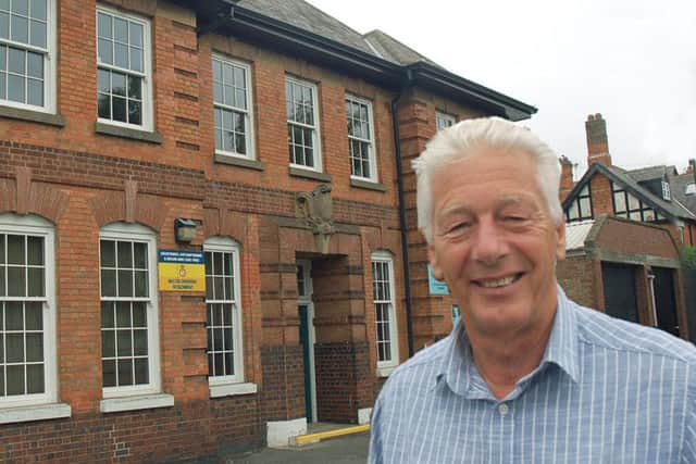 Historian Derek Simmonds at Melton's Drill Hall, which has been shortlisted for a  Leicestershire County Council Green Plaque after he nominated it EMN-180220-092133001