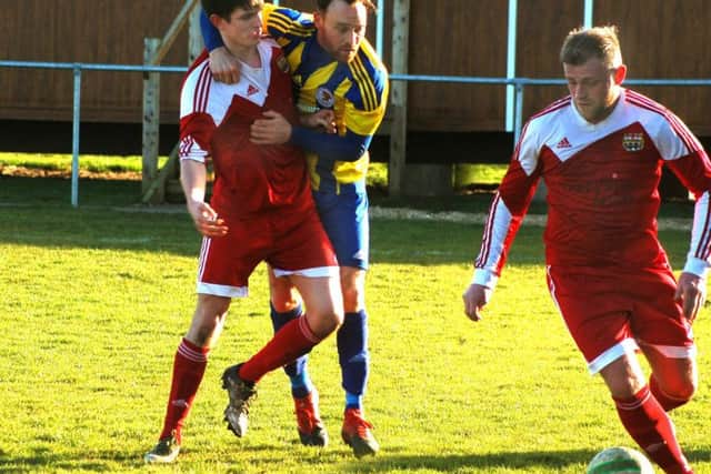 It proved an unhappy second debut for Jordan Cufflin-Stableford (right), while George Coser was sent off late in the 5-0 defeat EMN-180228-110821002