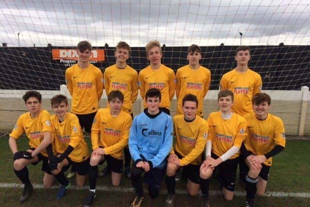 Priory Belvoir Year 11s line up before their national cup quarter-final win in Doncaster EMN-180222-173514002