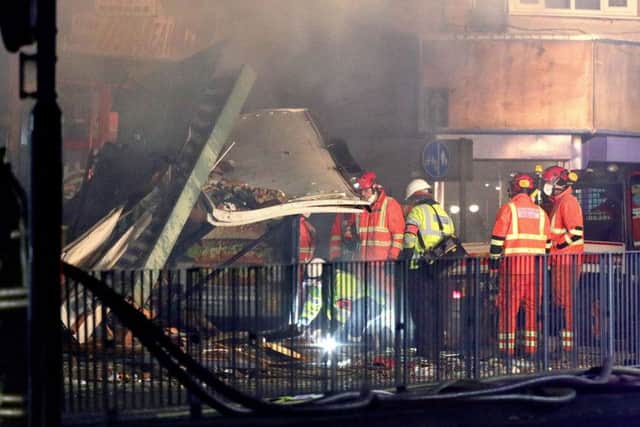 The scene of the tragedy in Leicester. Photo: Aaron Chown/PA Wire POLICE_Explosion_222345.JPG