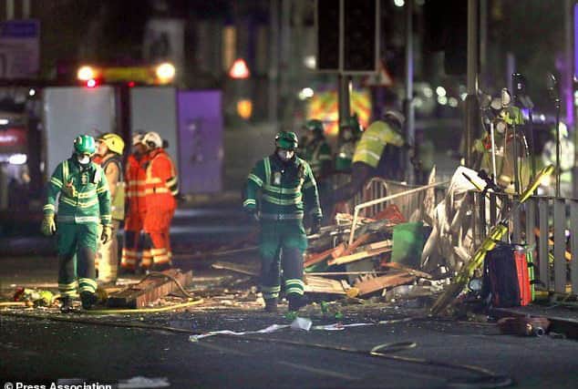 Emergency personnel at the scene on Hinckley Road in Leicester.  (Aaron Chown/PA) pa-news-20180225-222901-police_e