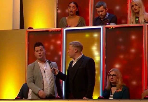 Melton's Dylan Hutchinson - one of The 100 judging panel on All Together Now - is interviewed on the show by host Rob Beckett EMN-180226-172140001