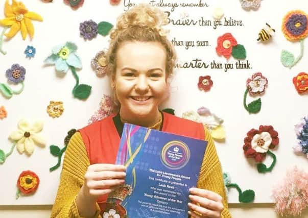 Leah was officially recognized for her voluntary work for LOROS EMN-180227-124802001
