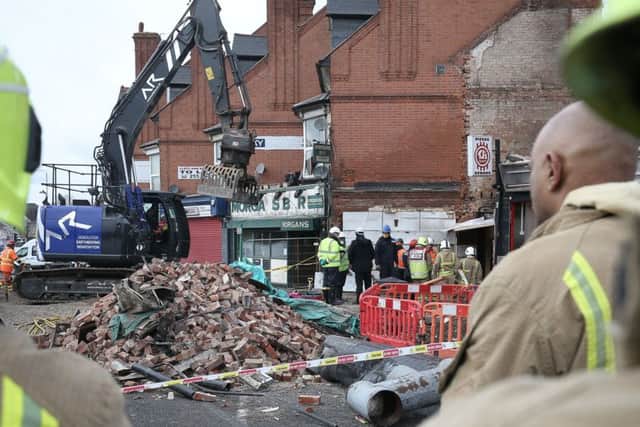 Emergency services at the scene on Hinckley Road in Leicester, where police have named five victims of the explosion. PRESS ASSOCIATION Photo. Picture date: Tuesday February 27, 2018. Mary Rajoobeer, 46, Shane Rajoobeer, 18, Sean Rajoobeer, 17, Leah Beth Reek, 18, and Viktorija Ljevleva are still officially missing. See PA story POLICE Explosion. Photo credit should read: Aaron Chown/PA Wire EMN-180228-085048001