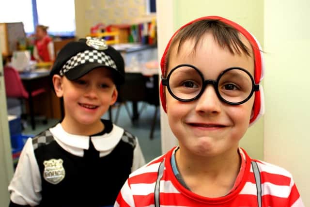 Year 1 pupils at St Francis Catholic Primary School. Taylor Bowes dressed as Where's Wally and Filip Skotarek PHOTO: Supplied