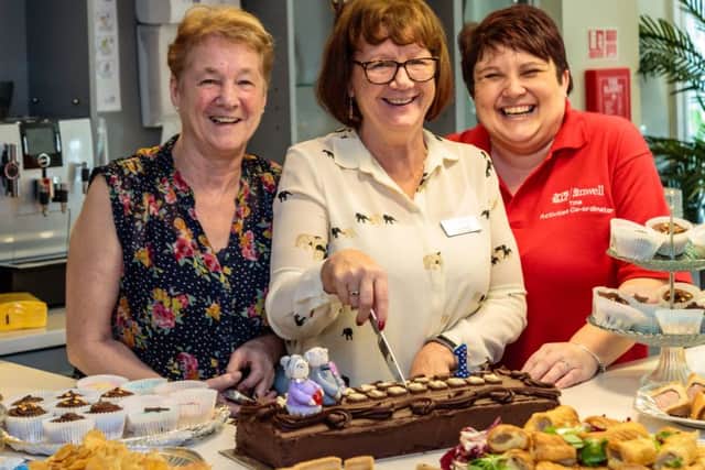 The Amwell's activity coordinator Tina MacPhee (right), care home manager Tracy Heyes (centre) and activity coordinator Laraine Lewis PHOTO: Supplied