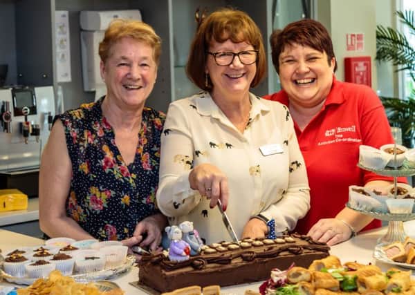 The Amwell's activity coordinator Tina MacPhee (right), care home manager Tracy Heyes (centre) and activity coordinator Laraine Lewis PHOTO: Supplied