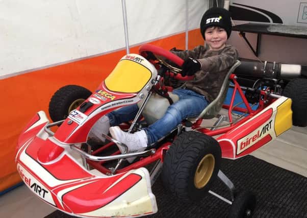 Chase in his new more powerful kart which he will race in the summer EMN-180320-134305002