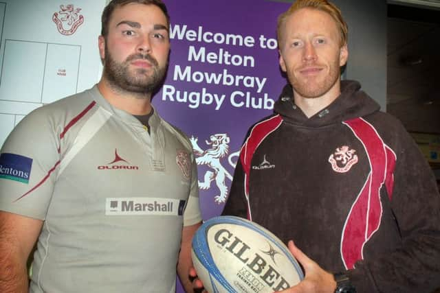 Melton RFC skipper Marcus Badham and head coach Gareth Collins EMN-180321-110122002