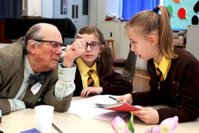 Mr Christopher Wren with pupils Maisie and Kylie PHOTO: Rafal Orzech