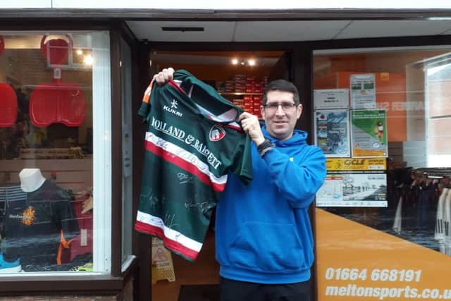 Mike Cooke with the Tigers shirt auctioned off for Sport Relief PHOTO: Supplied