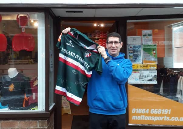 Mike Cooke with the Tigers shirt auctioned off for Sport Relief PHOTO: Supplied