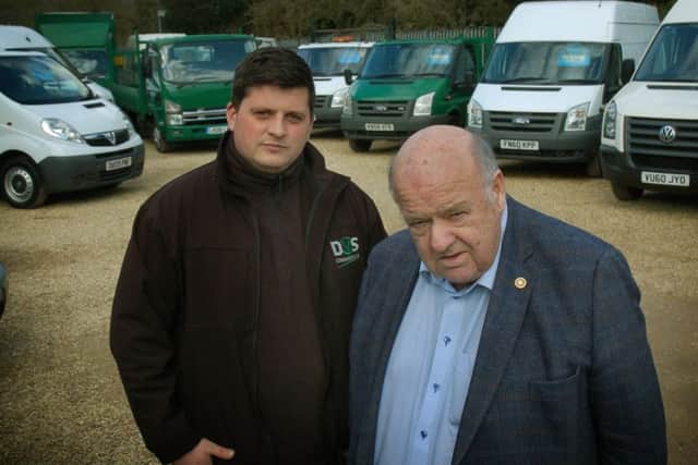 Doug Clements( left) with Melton Rotarian David Morris at DVS Commercials.