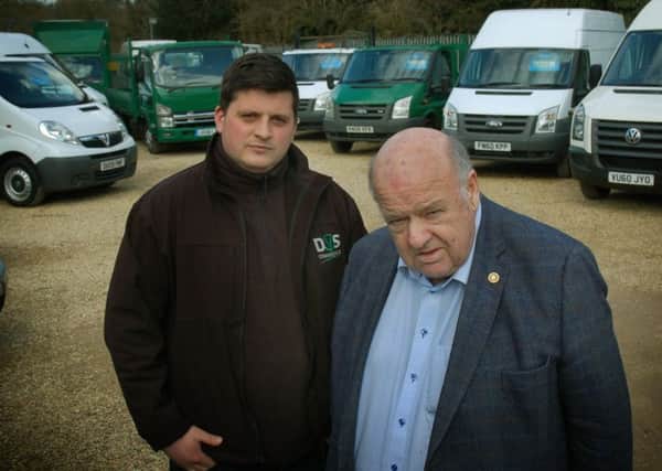 Doug Clements( left) with Melton Rotarian David Morris at DVS Commercials.