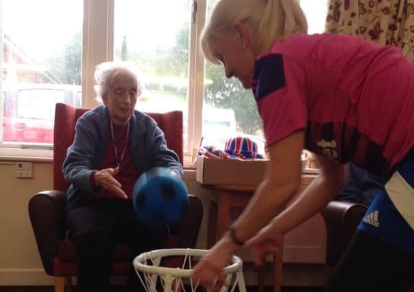One resident shoots a basket for Sport Relief PHOTO: Supplied