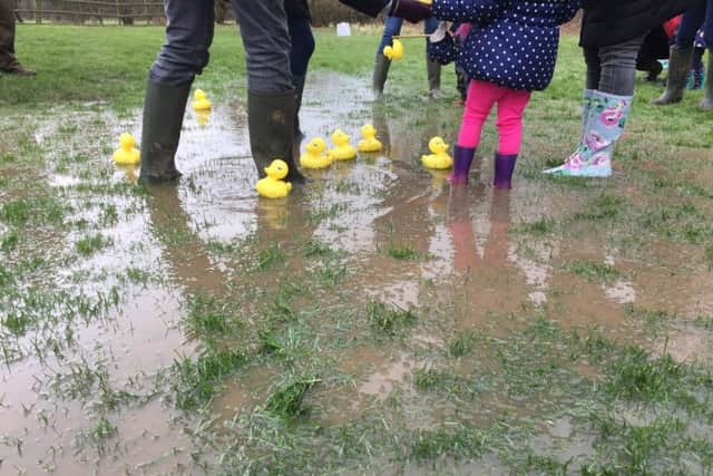 Hook-a-duck in the rain at Dove Cottage Easter Egg Hunt PHOTO: Supplied