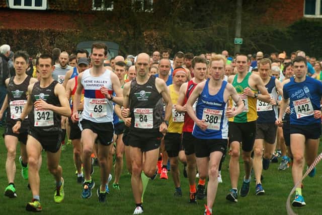 The 2018 Belvoir Half gets under way, with runner-up Chris Jordan (342) in the thick of things EMN-181004-152350002